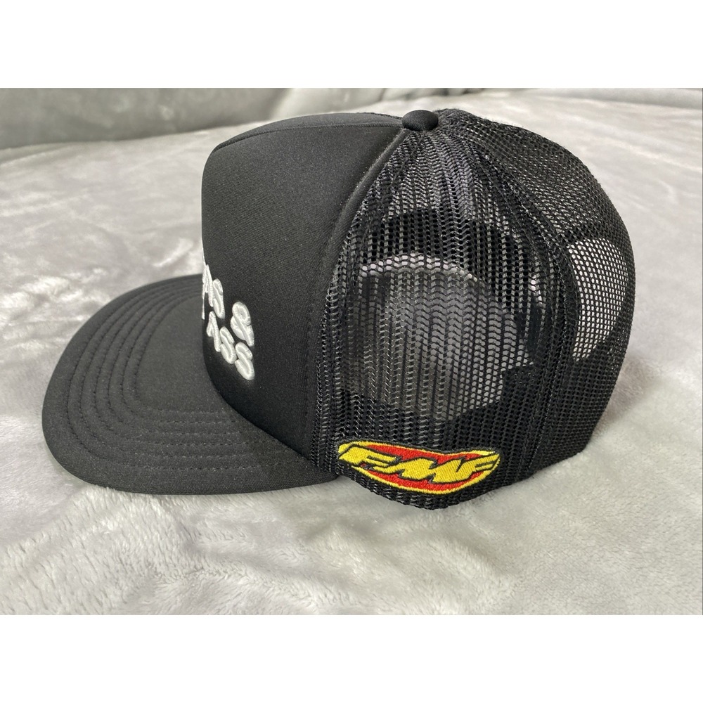 FMF Gass Trucker Hat Unisex Black Snapback Mesh Patch Dirtbike Motocross‎ Cap - Picture 3 of 6